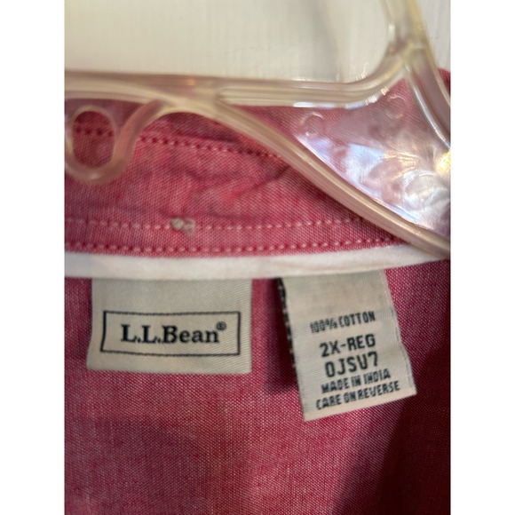 L.L. Bean Long sleeved Red Buttonup Shirt size XXL - Picture 3 of 3